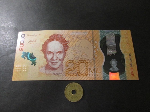 新品 未使用 コスタリカ 昨年12月最新発行最高額 ポリマー2万コロン の落札情報詳細 ヤフオク落札価格情報 オークフリー スマートフォン版