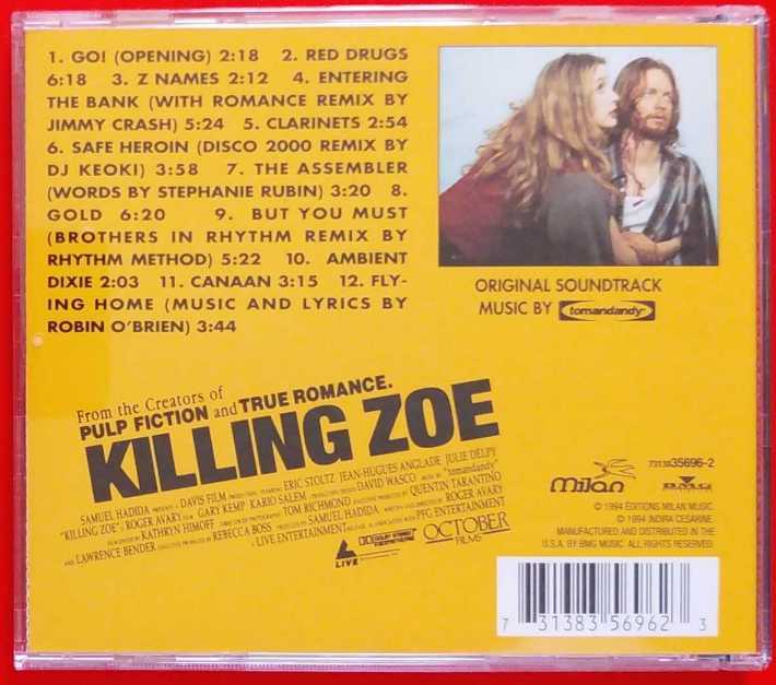 O S T Killing Zoe Cd Tomandandy Tom Hajdu Andy Milburn キリング ゾーイ 破滅への銃弾 トムアンドアンディ ロジャー エイヴァリー の落札情報詳細 ヤフオク落札価格情報 オークフリー スマートフォン版