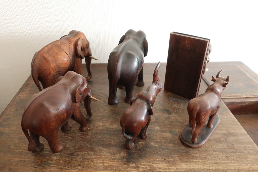 木彫りの大きい象チーク材 【公式通販】