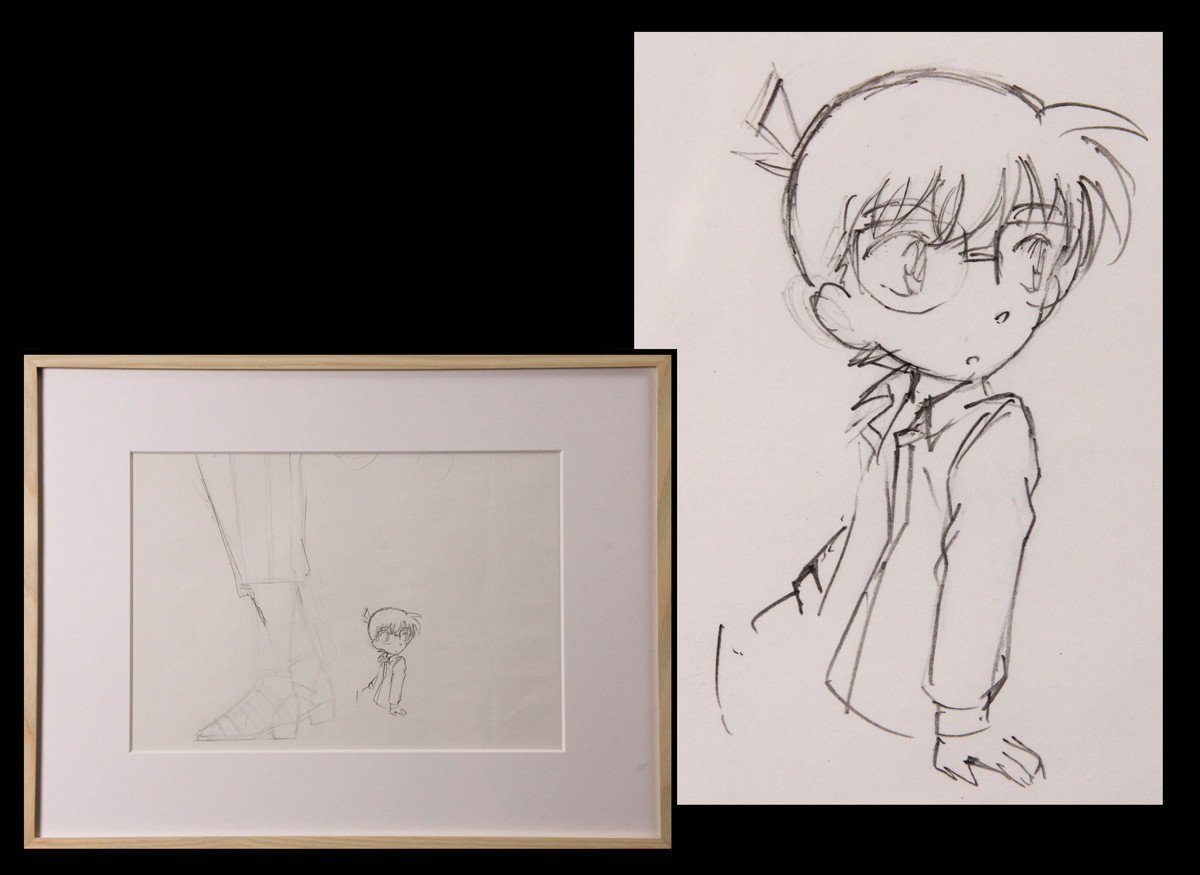 き*ん様 コナン　セル画　ラフ画 名探偵コナン セル画下絵 ラフ画 額装の落札情報詳細 - Yahoo