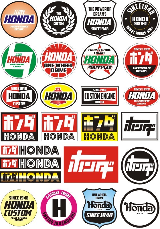 【新品】オリジナル ホンダ 本田 HONDA 25枚 オリジナル ステッカー バイク バイク カスタムパーツ HONDA ホンダ カスタム