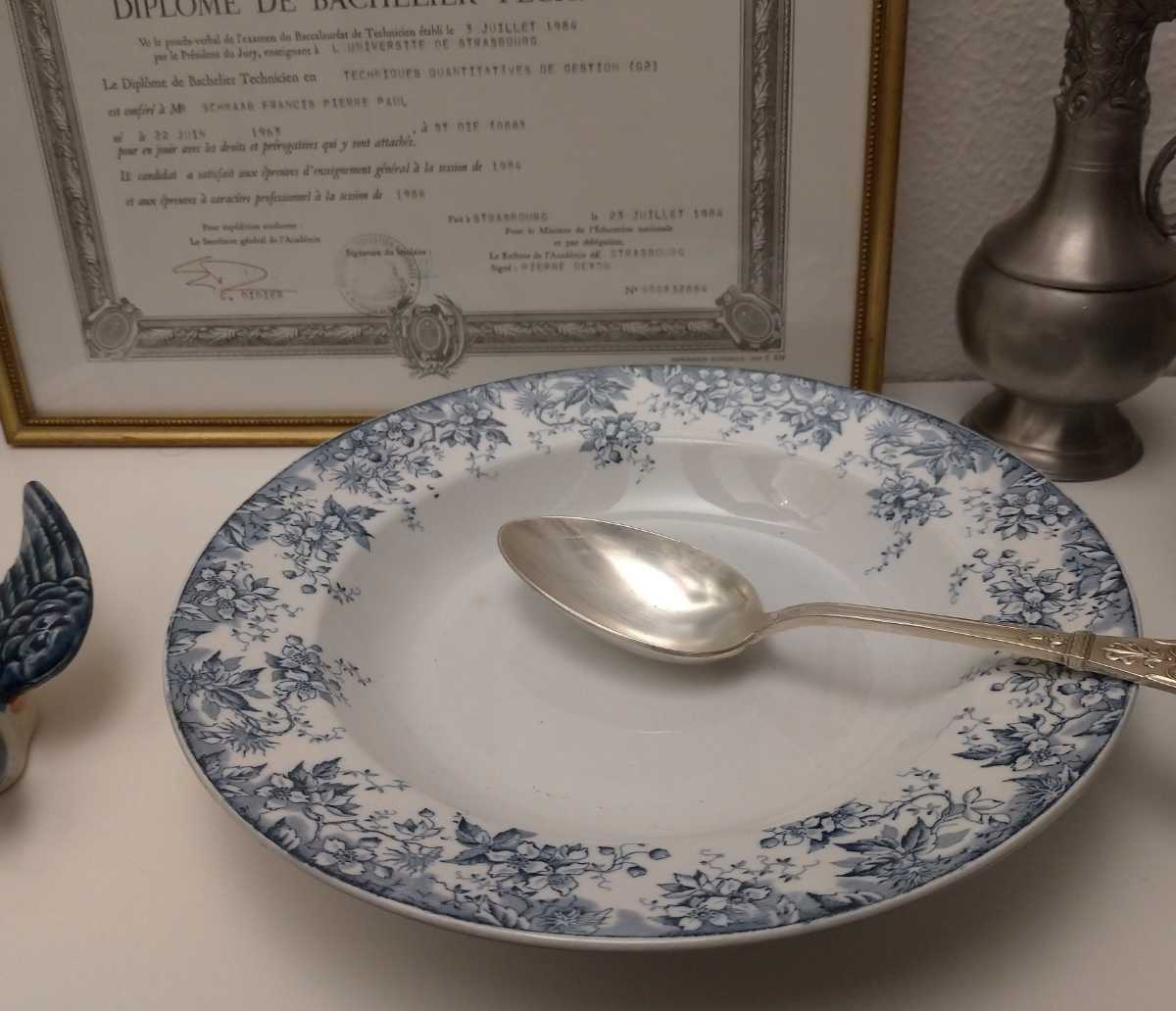 Sarreguemines alphand スーププレート① アンティーク プレート アル