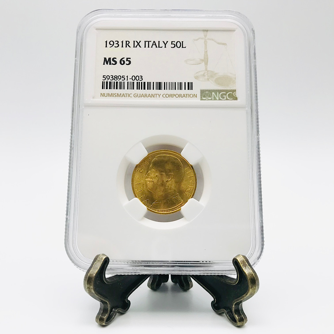 1916年 イタリア 2リラ NGC MS62 高鑑定 クァドリガ イタリア ｜ダルマ