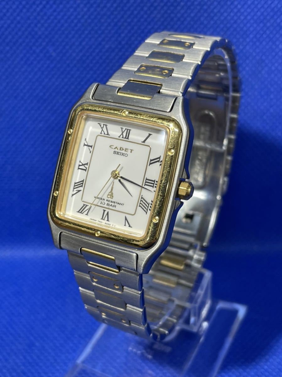 稼動品】セイコー カデット ムーンフェイズ メンズ QZ クォーツ