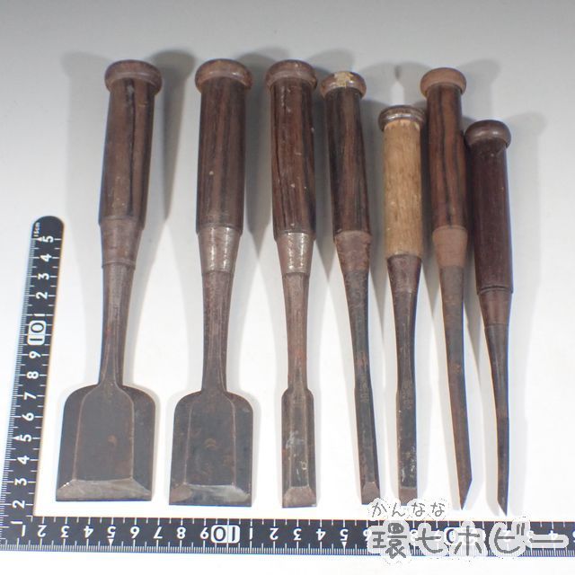 小山市刃物製作所 追入鑿 赤樫柄 5本組 桐箱入::|ホーム