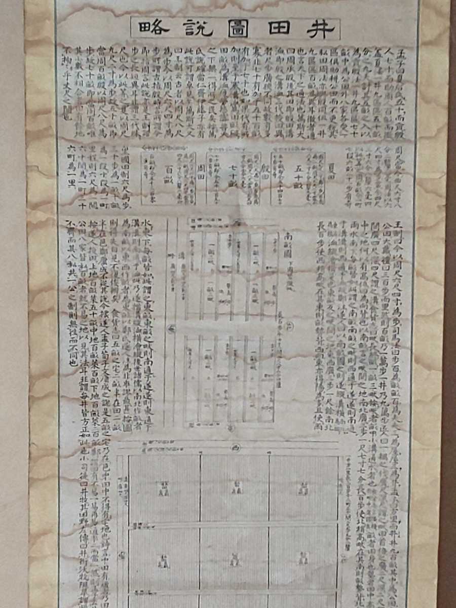 井田図説略 仁井田好古/仁井田南陽 掛軸/掛け軸 江戸時代/文政/紀州/和歌山藩/中国史/古代中国/夏殷周/史記/春秋/儒学/儒教/漢文/古 ...