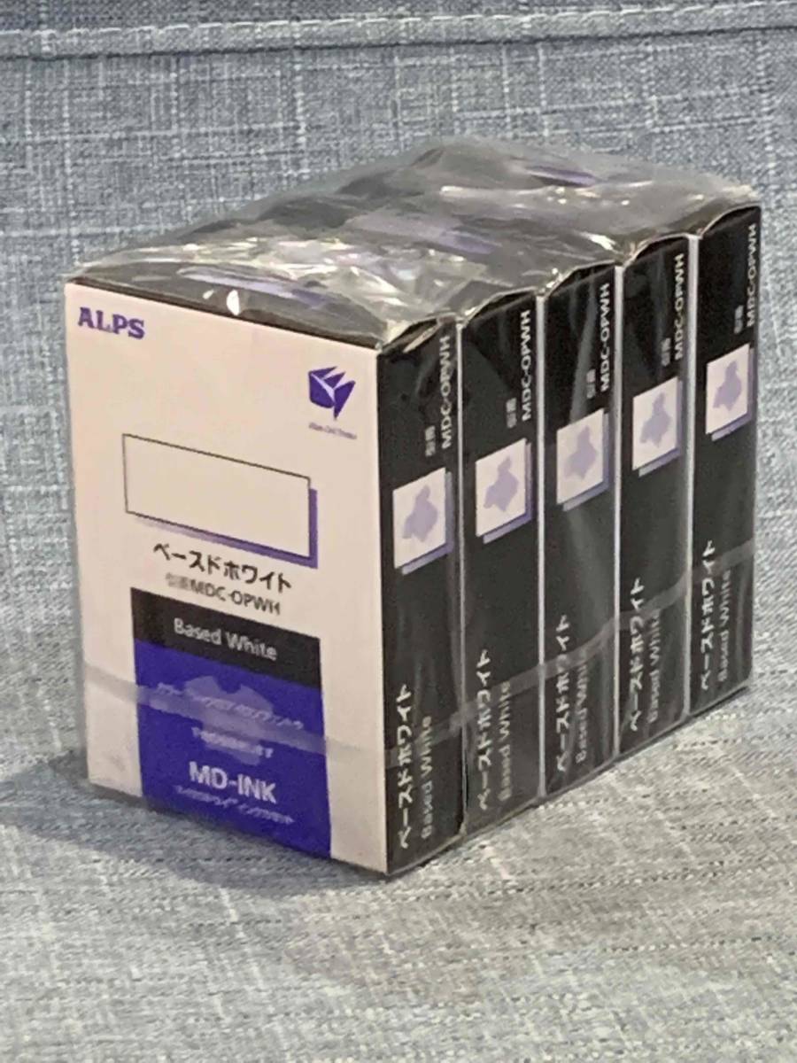 新品】アルプス電気MDプリンター用 インクカセット ベースドホワイト 5