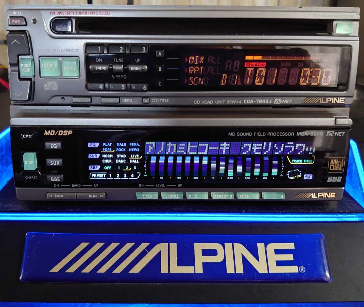 アルパイン CDA-7843J MDA-5046 CD MD イコライザー グライコ DSP