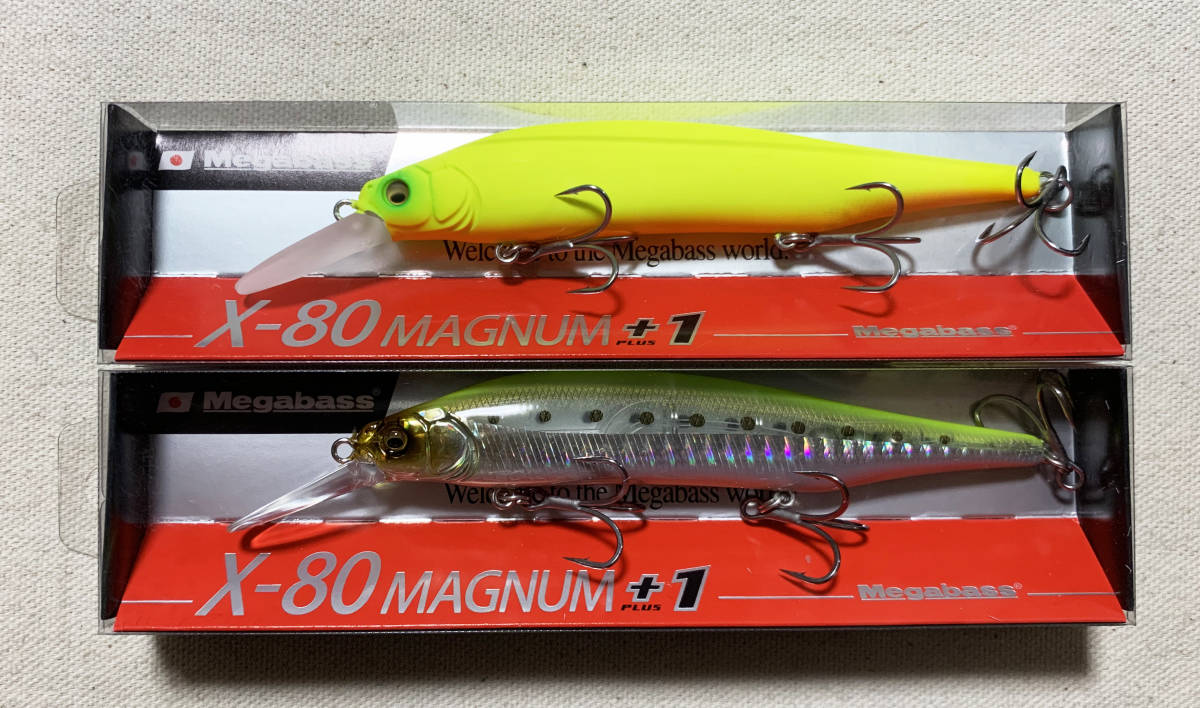 新品 メガバス X 80 Magnum Sw Plus1 2個セット 未開封品 Megabass ハチマル マグナム プラスワン シーバス ソルト ミノー シンキング 1 の落札情報詳細 ヤフオク落札価格情報 オークフリー スマートフォン版