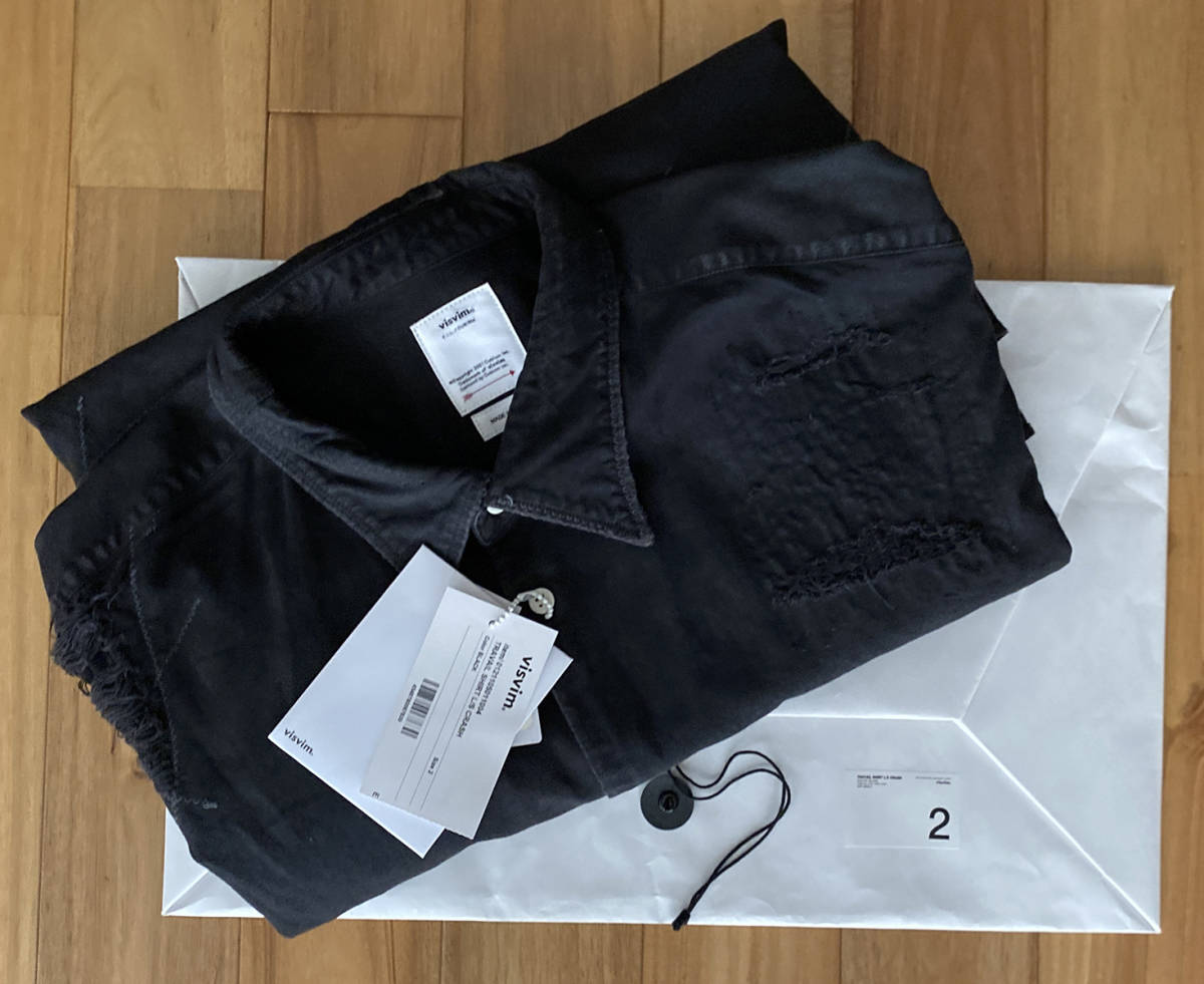 visvim TRAVAIL SHIRT L/S CRASH Mサイズ 2 BLACK ブラック 黒 