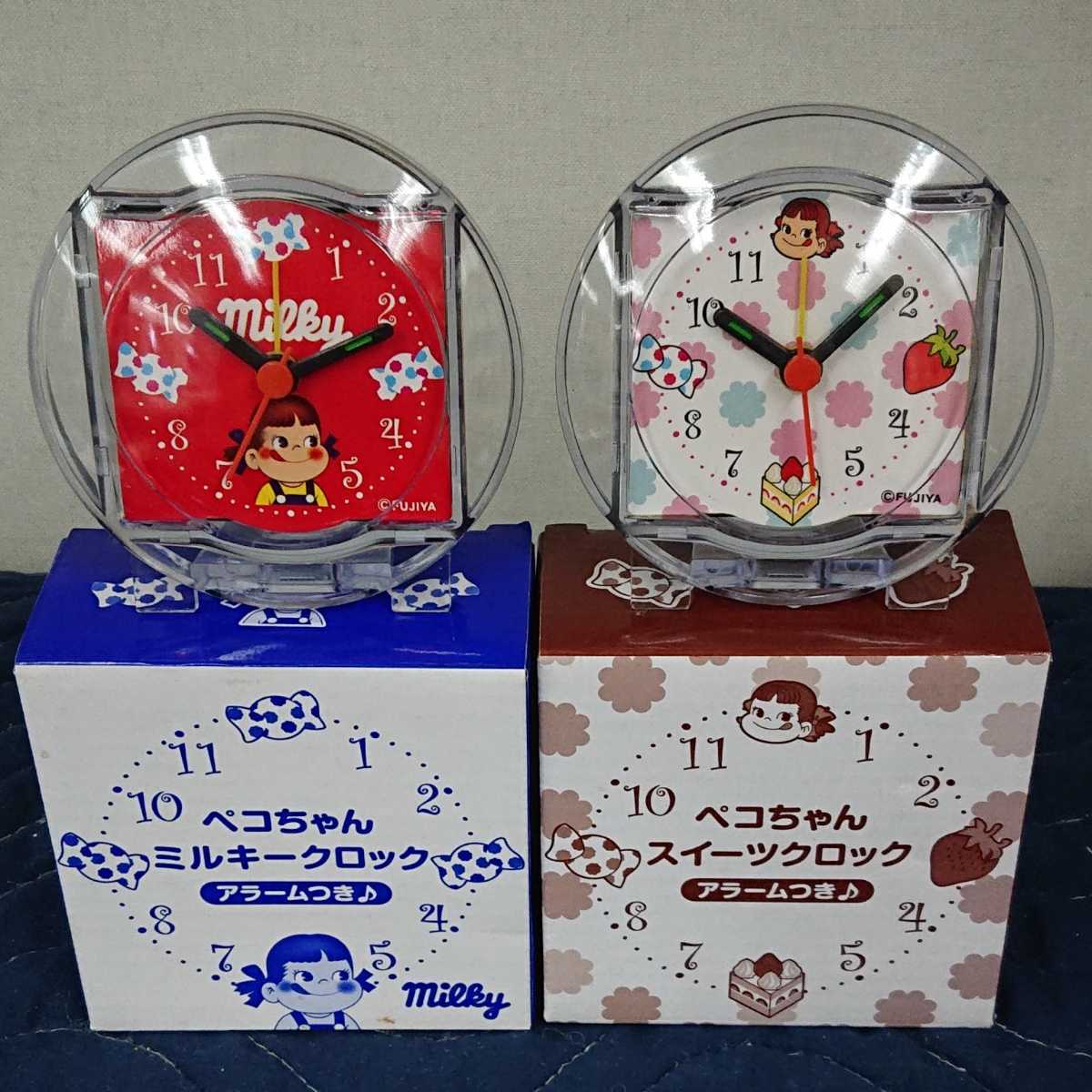 ペコちゃんミルキークロック カレンダー アラーム付きデジタル置き時計