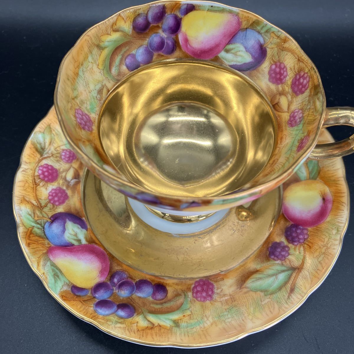 【目立った傷や汚れなし】オキュパイドジャパン オールドニッポン カップ&ソーサー 金盛 果物図 の落札情報詳細 ヤフオク落札価格情報 オークフリー