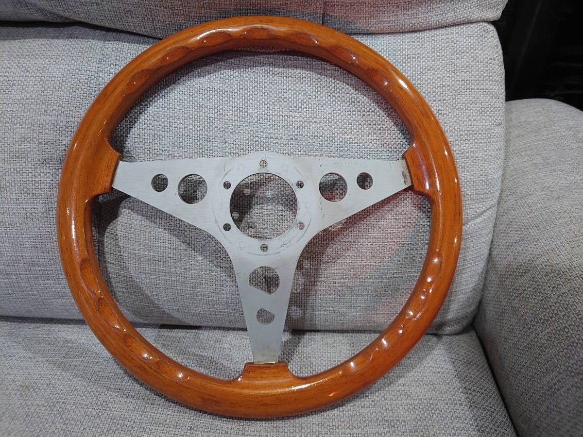 目立った傷や汚れなし】Amigoui ITALY ウッド ステアリング レトロ