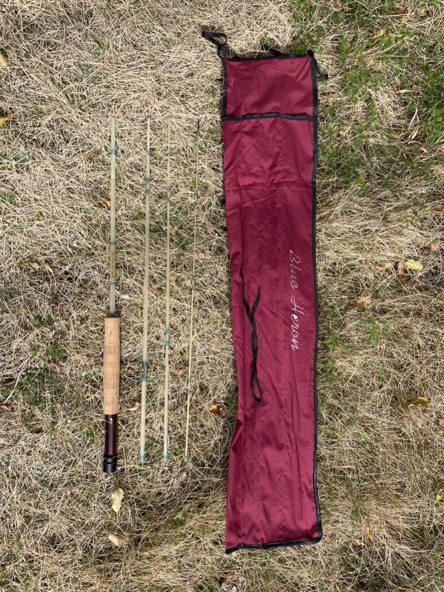 【目立った傷や汚れなし】1スタ！売り切り！blue heron 6'6ft 1〜2 fiber grass fly rod ブルーヘロン