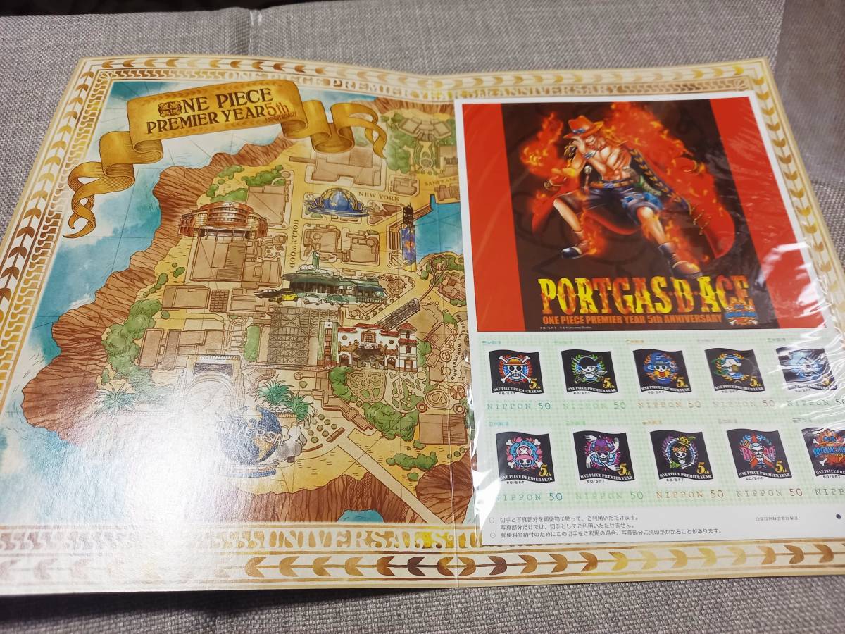 未使用】ワンピース 5周年 STAMP SET 切手 エース USJ限定の落札情報
