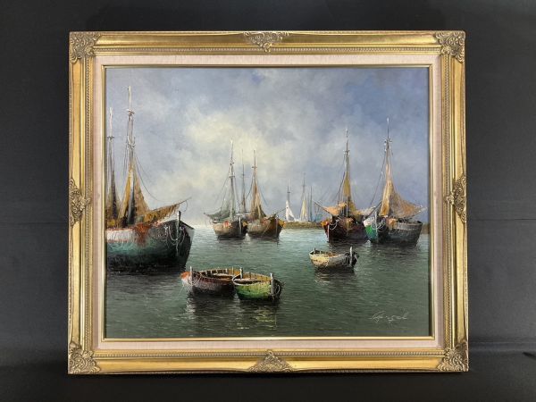 真作】ベルンハード・ガーゲル・油彩「花」