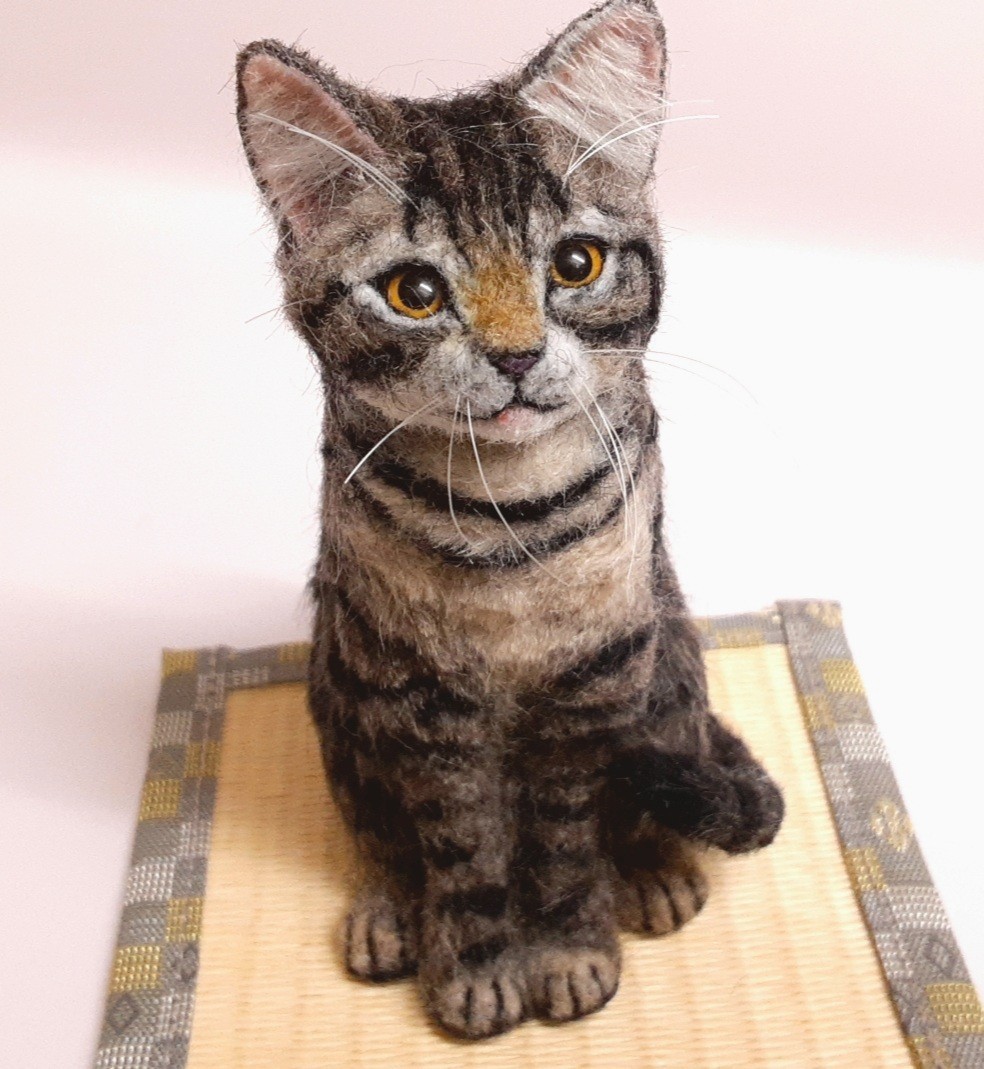 羊毛フェルト　猫　オーダー　KiraKiraページ 羊毛フェルト 猫 オーダー参考画像