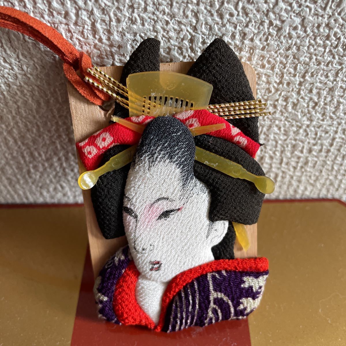 一閑張りバッグ（美人画浮世絵）柿渋染め しこら