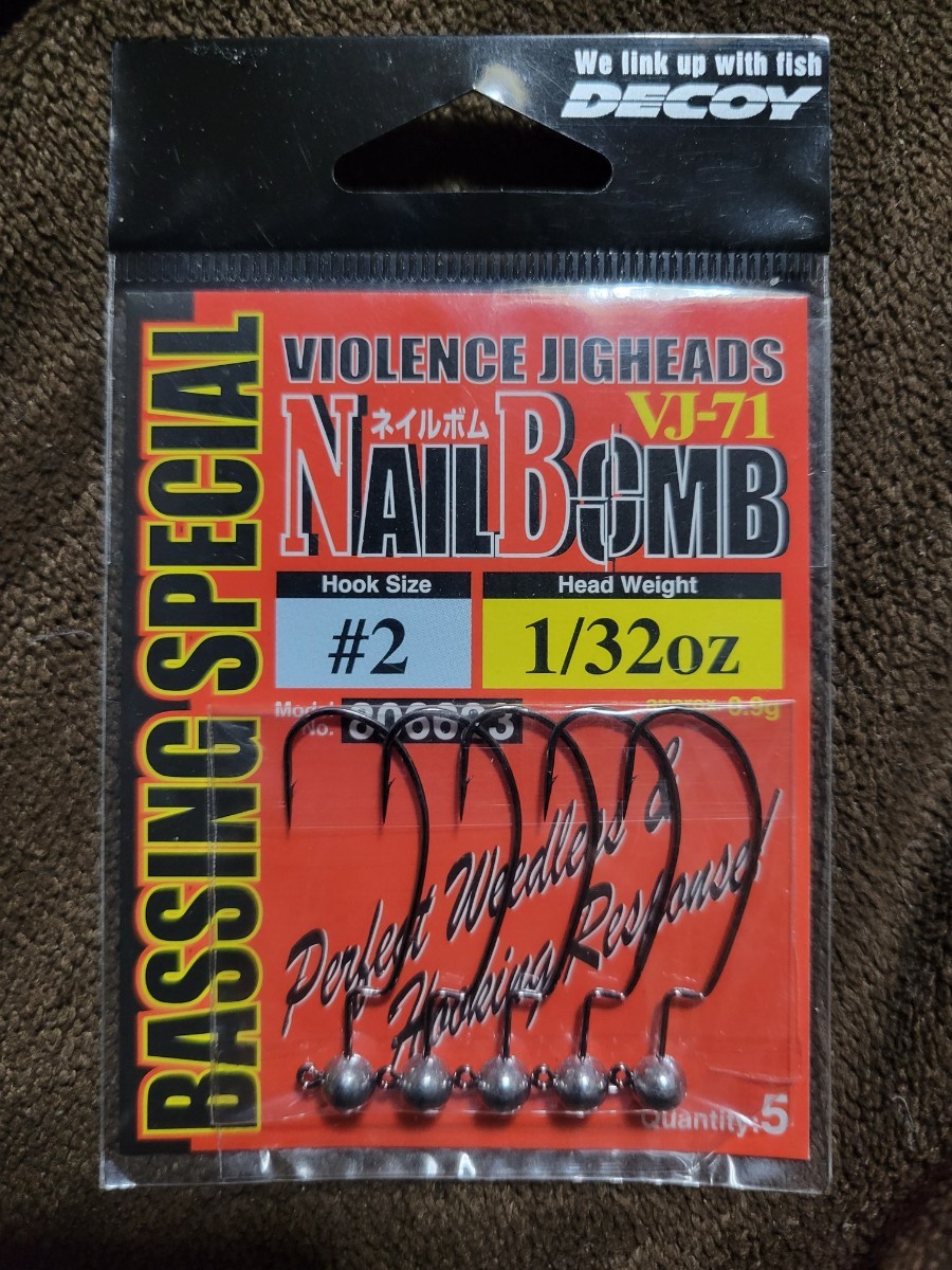 【未使用】★DECOY★VIOLENCE JIG HEADS NAIL BOMB VJ71 Hook Size 2 Head Weight