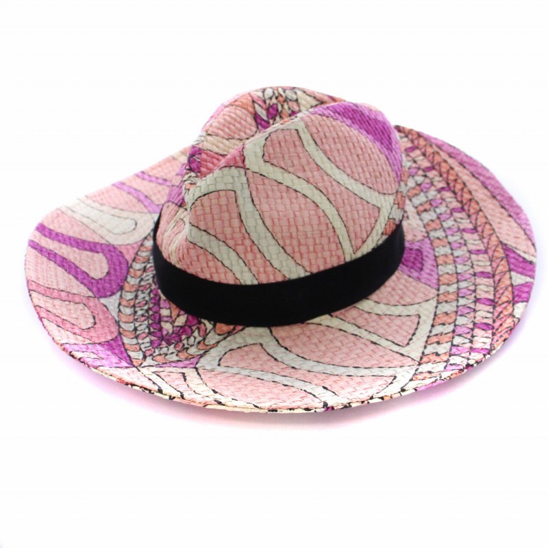 新品EMILIO PUCCIエミリオプッチ麦わら帽子(サンハット)ピンク