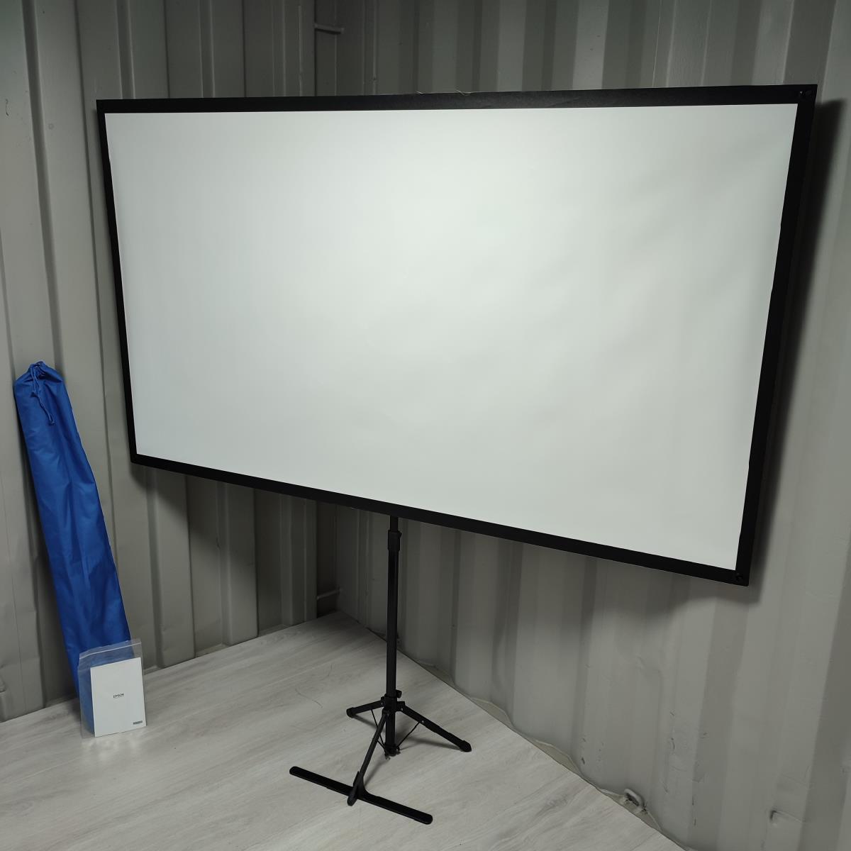 【目立った傷や汚れなし】【美品】EPSON ELPSC21B プロジェクター用 80インチ モバイルスクリーン Xタイプ 三脚式スタンド