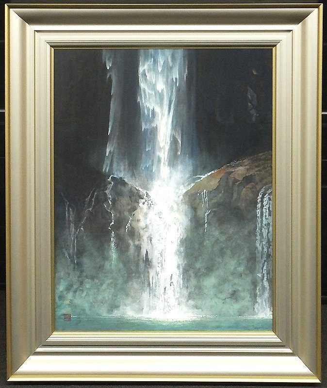 GLC】山崎真二 「羊群原」 日本画10号共シール 院展夭折画家