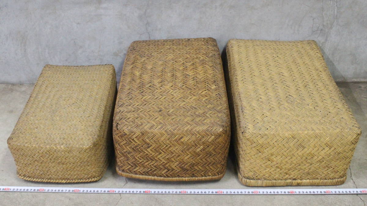 傷や汚れあり】【文明館】つづら 3点 葛篭 葛籠 収納 工芸品 昭和時代 