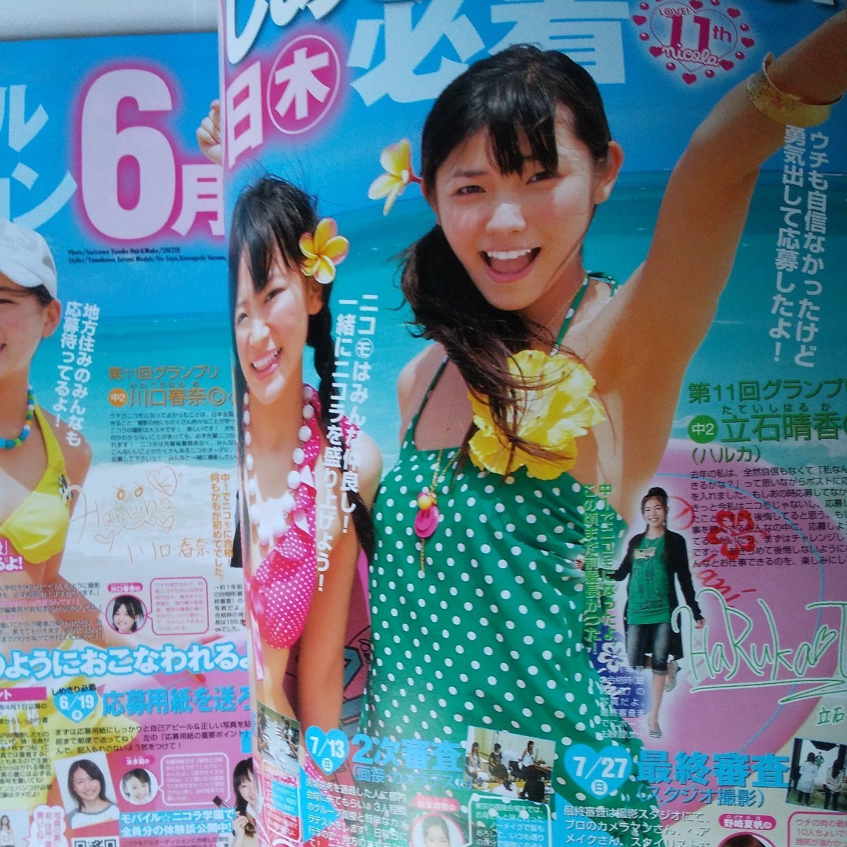 目立った傷や汚れなし】nicola ニコラ 2008年7月号 水着 川口春奈 立石