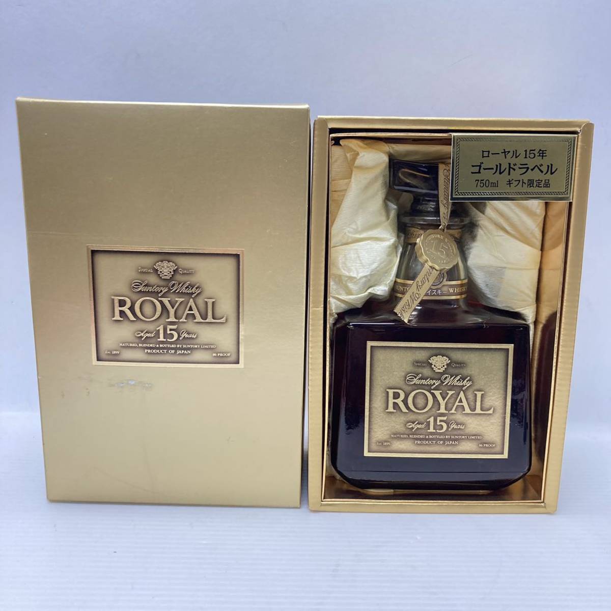 未開栓 古酒 サントリーウイスキー ROYAL 15年 ゴールドラベル 箱無し