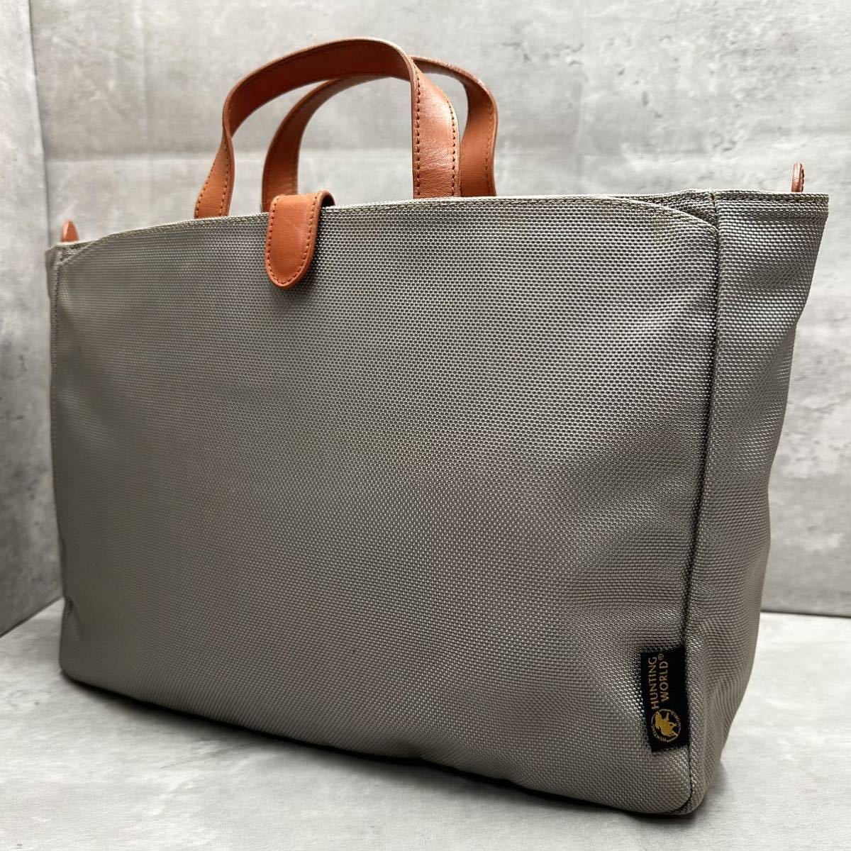 【美品】 ハンティングワールド トートバッグ ビジネス アドゥービ A4 メンズ 目立った傷や汚れなし】1円□美品□ ハンティングワールド HUNTING