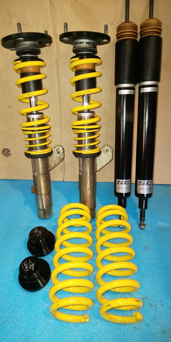 【傷や汚れあり】BMW 3シリーズE92 335i で使用 KW ST COILOVERS XTA（アルミ製ピロアッパー、伸び側減衰力式
