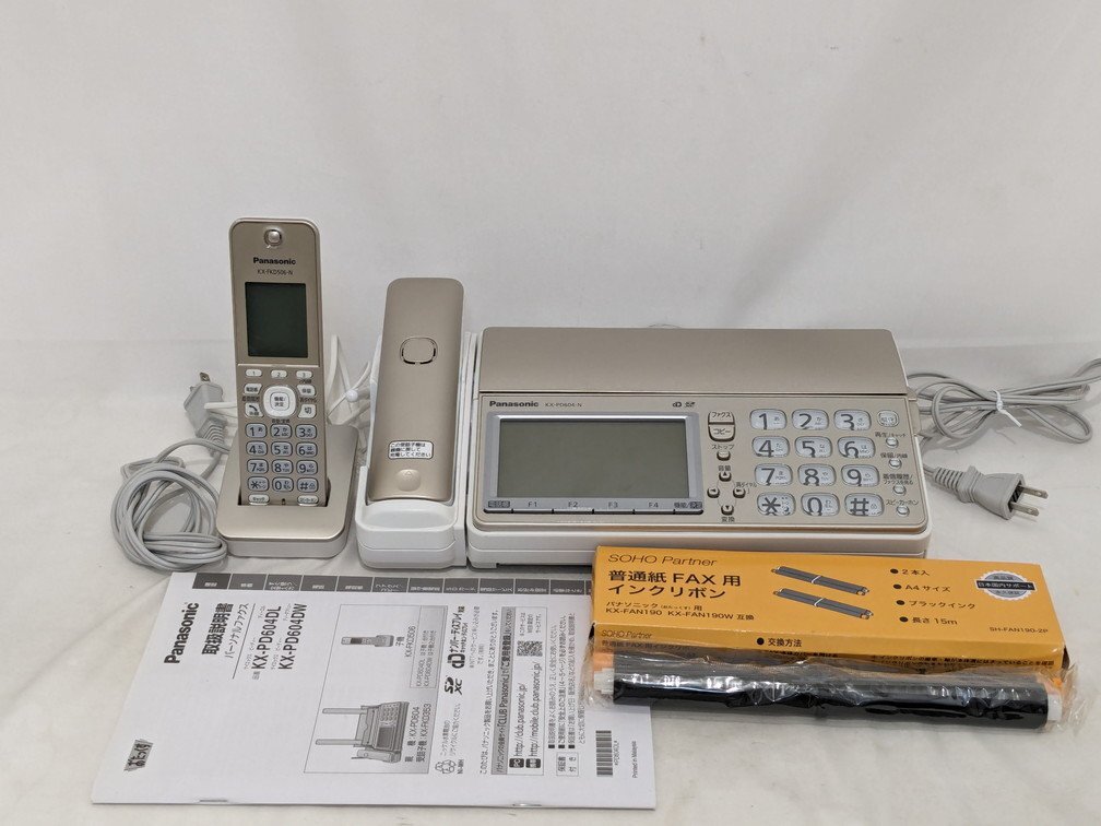Panasonic パナソニック KX-PD604ＤＬ-N 電話機 子機付 中古 Panasonic KX-PD604DL-N 電話機 子機 インクフィルム2本