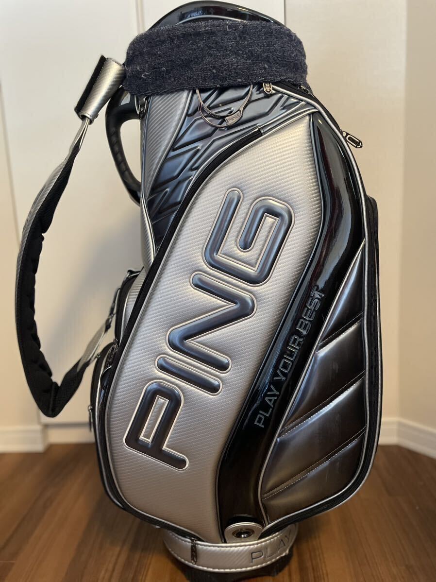 PING ピン キャディバッグ シルバー ガンメタル 3点式