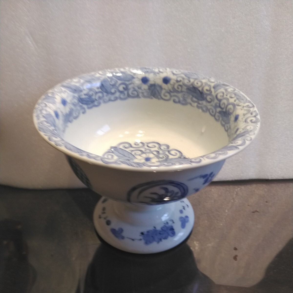 伊万里 ねじれ文 染付 盃洗 [B31405] 目立った傷や汚れなし】唐津焼 染