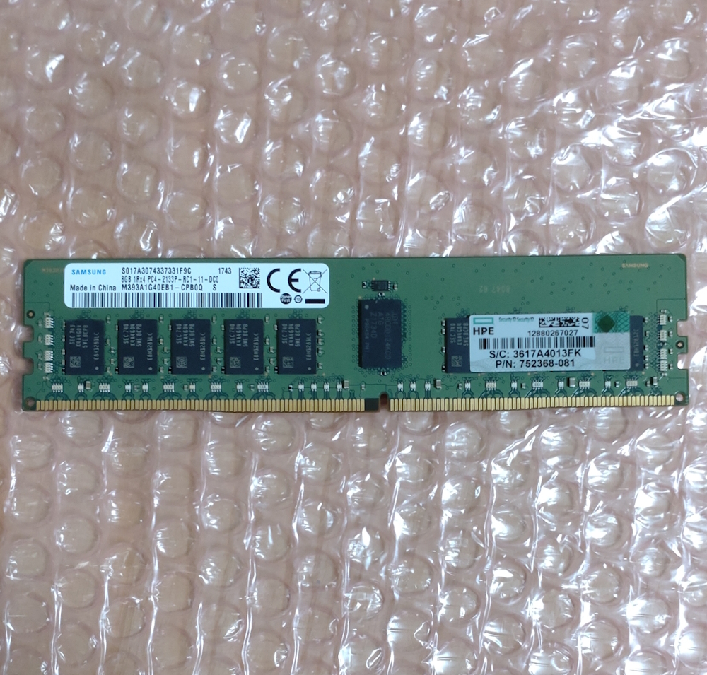 メモリー SAMSUNG 8GB 1Rx8 PC4-2666V 50枚 ジャンク（SAMSUNG