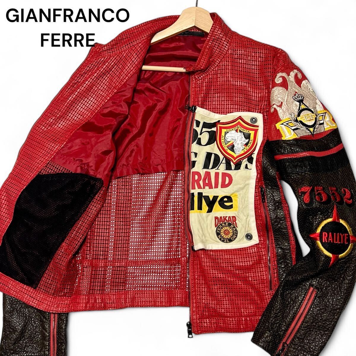 ジャンフランコフェレ リバーシブル レザーコート 目立った傷や汚れ