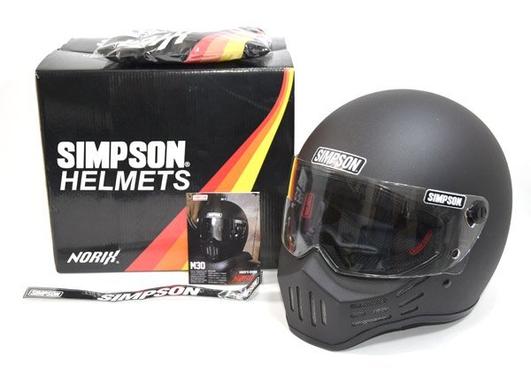 SIMPSOM M30 マッドカーボン ビーコム、シールド3枚付き simpson