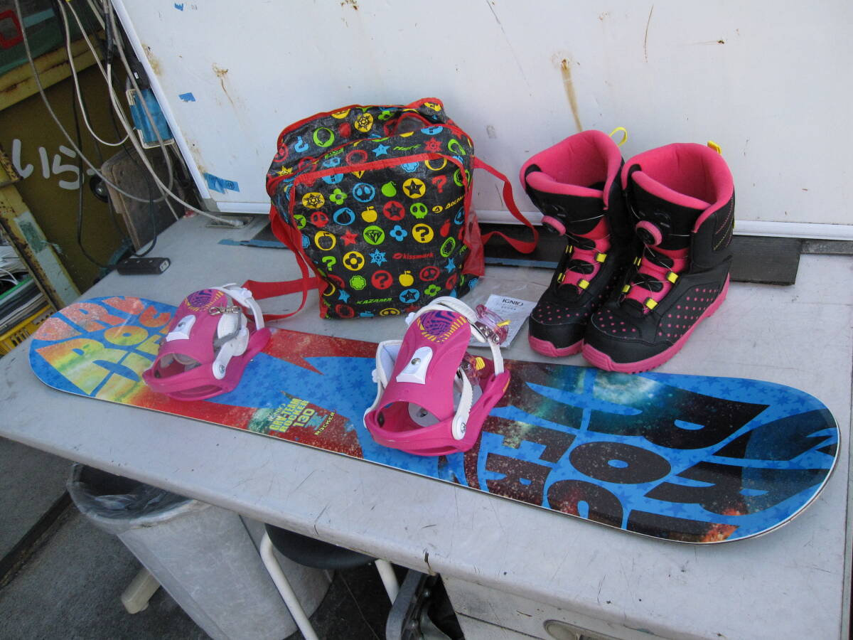 良品 2点セット キッズスノーボード IGNIO GRV-TEAM 120cm 【公式通販】