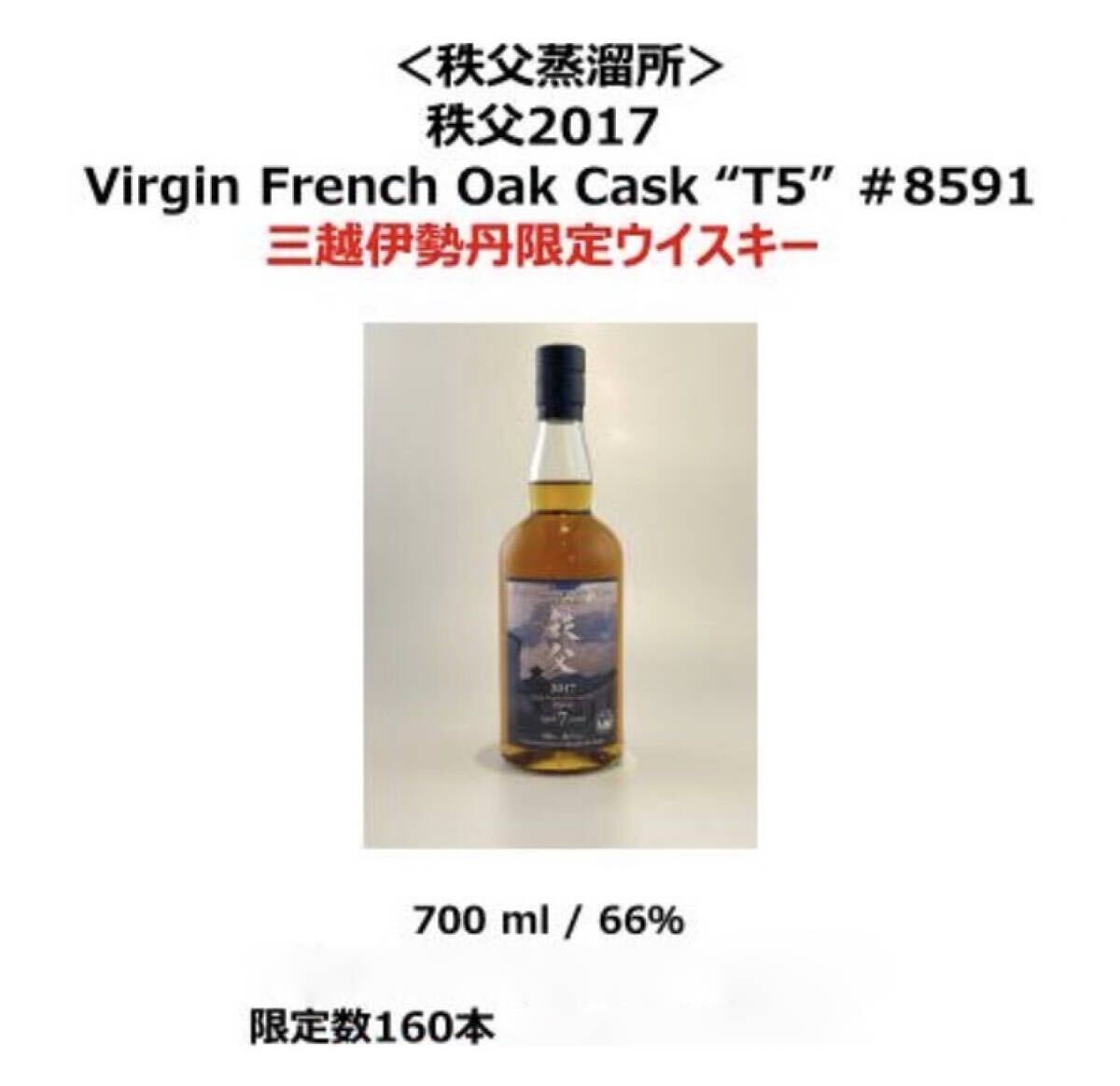 秩父 ウイスキー 2016 8年 三越伊勢丹限定 秩父 ウイスキー 2016 8年