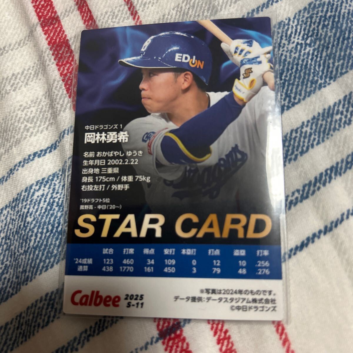 2016 平田良介 中日ドラゴンズ プロ野球チップス 箔押しサイン