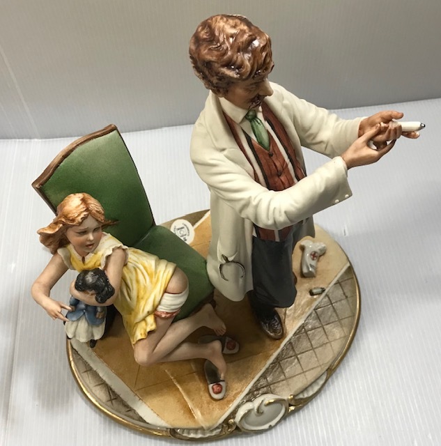 CAPODIMONTE カポディモンテ 陶器 ピエロと犬 サーカス 高さ約51