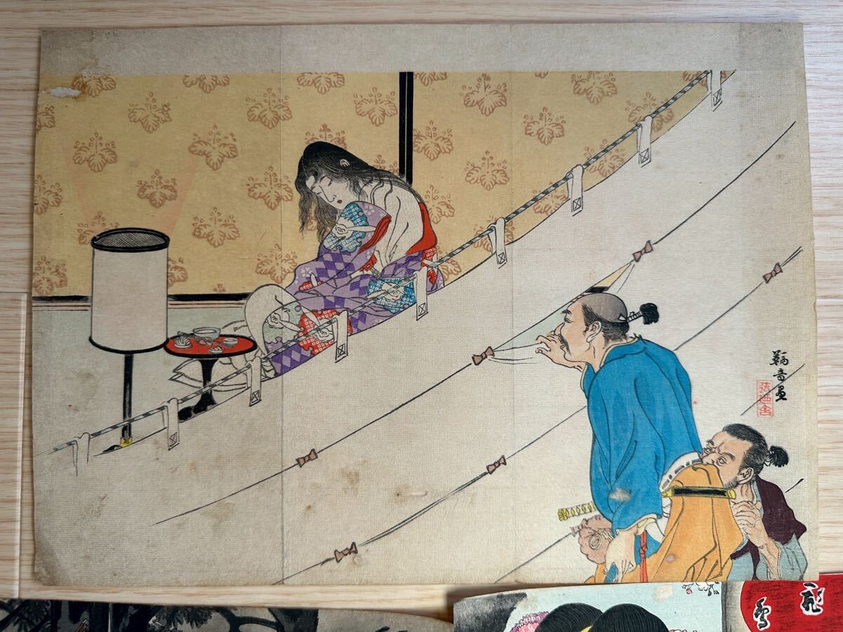 小堀鞆音、武士、希少画集画、新品高級額装付 小堀鞆音、武士、希少画集画、新品高級額装付