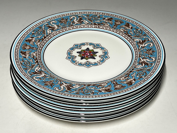 希少！ウェッジウッド フロレンティーン コバルト花柄/W1079ハンド