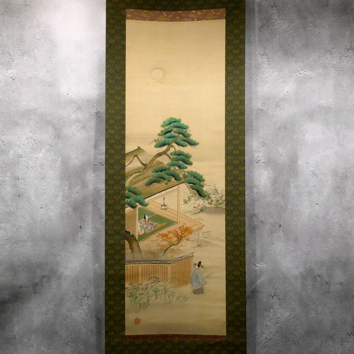 美品 掛軸 広森耕仁 夫婦鯉の滝昇り 二重箱 掛軸 日本画 広森耕仁「夫婦鯉の滝昇り」太巻二重箱 の落札情報