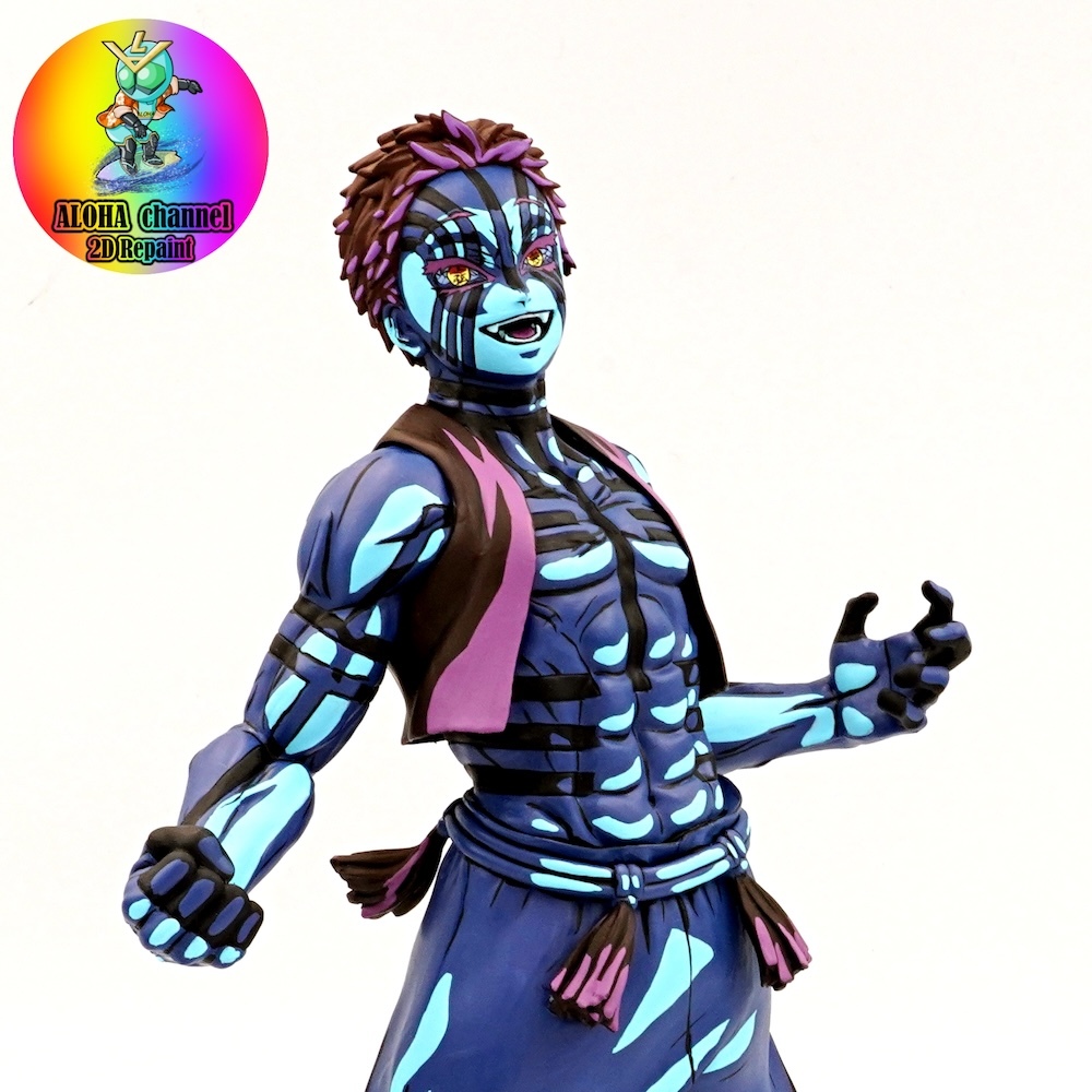 鬼滅の刃 猗窩座 フィギュア フルリペイント 二次元塗装 2D 2次元彩色 一番くじ 上弦の参 MASTERLISE DEMON SLAYER AKAZAの1番目の画像