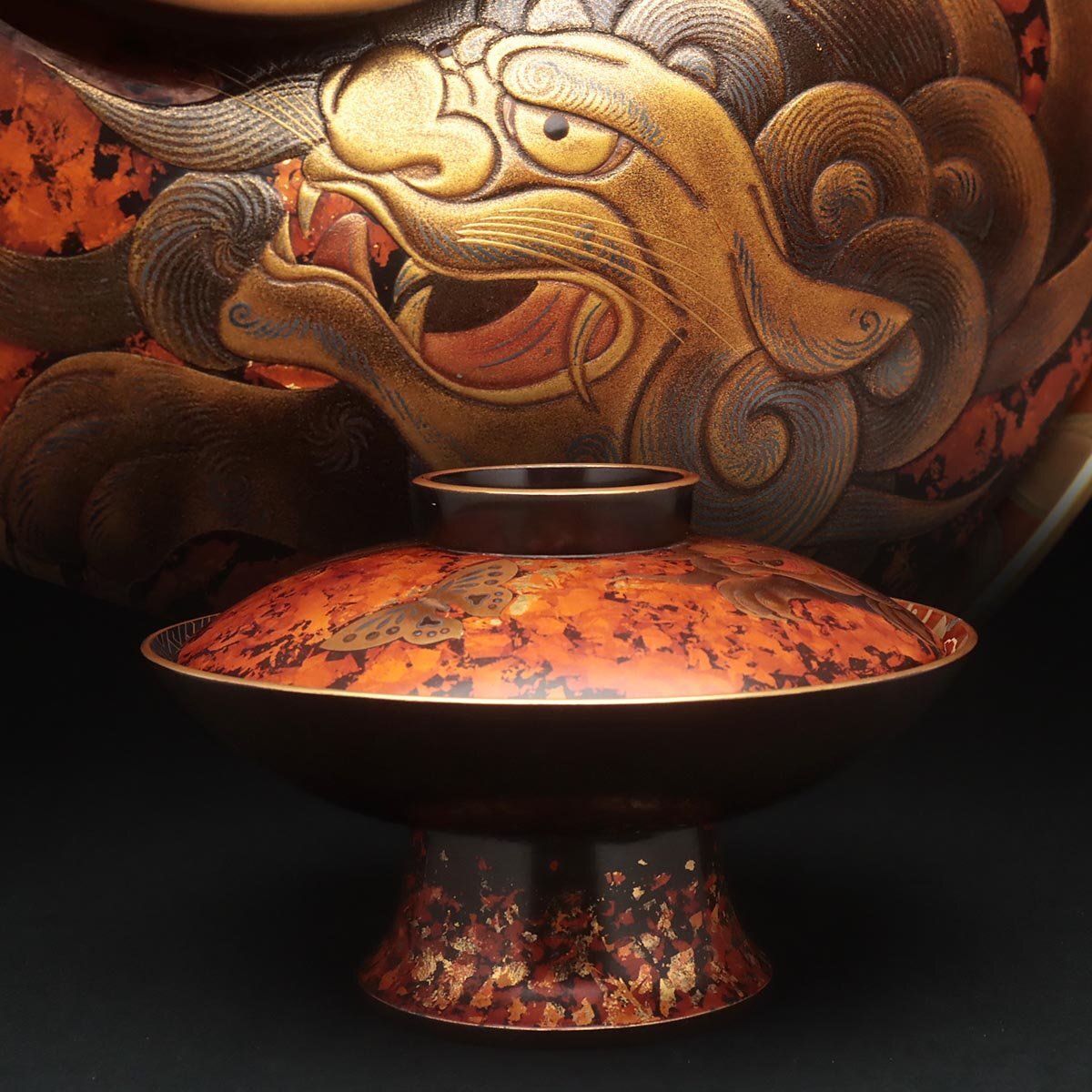 古美術品CF557 CF557 天然木 うるし塗 朱漆こね鉢・朱塗捏鉢・