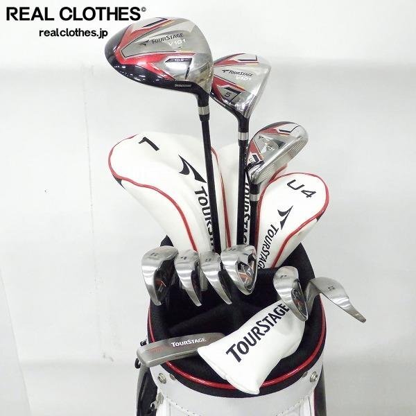 BRIDGESTONE/ブリヂストン TOURSTAGE/ツアーステージ V101 メンズゴルフ 10本セット FLEX：R キャディバッグ付き 同梱×/180の1番目の画像