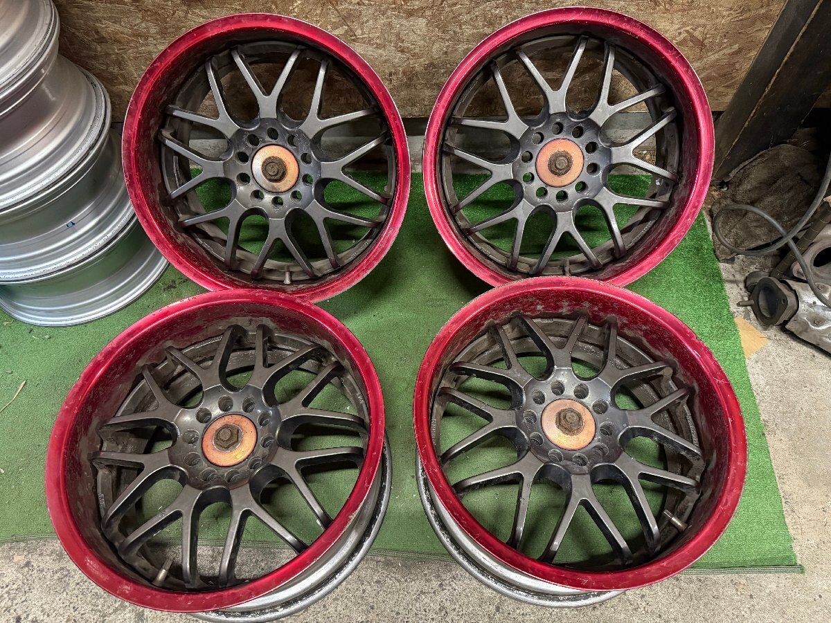 CRIMSON RACING SPARCO 17インチ 8Jと9J 4穴5穴 pcd114.3 ホワイト 4本