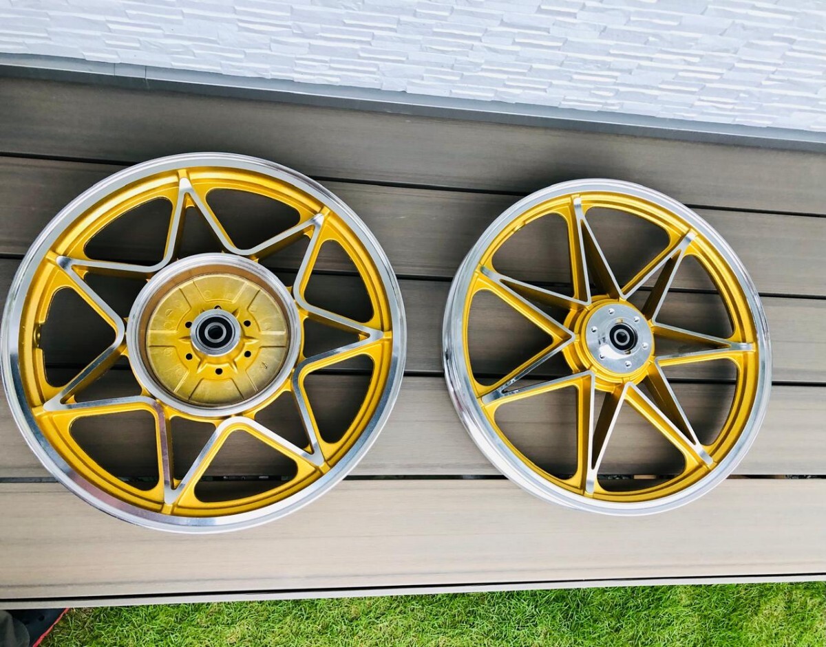中古】スズキGS400 スポーク用 純正メッキ ドラムパネル ブレーキ 