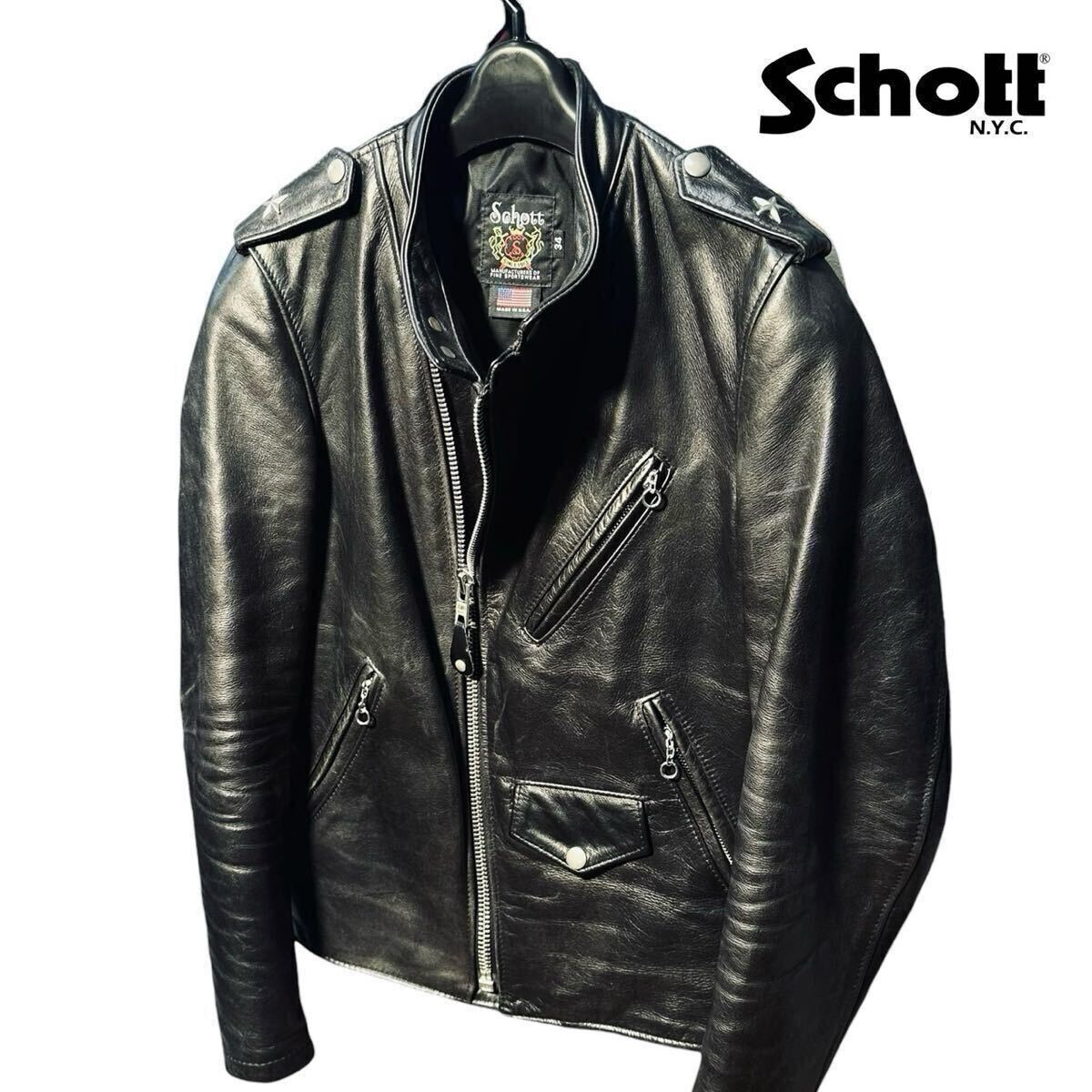 ☆Schott/ショット ONE STAR/ワンスター レザーダブルライダース